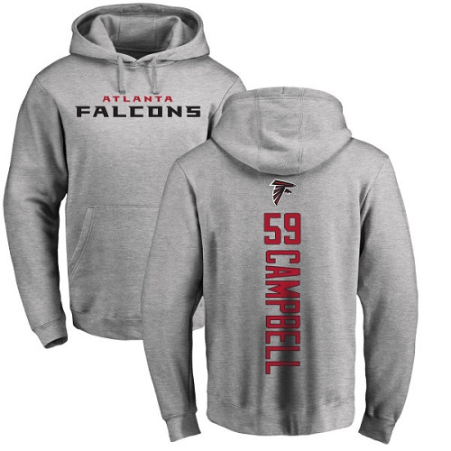 Atlanta Falcons Men Ash De Vondre Campbell Backer NFL Football #59 Pullover Hoodie Sweatshirts